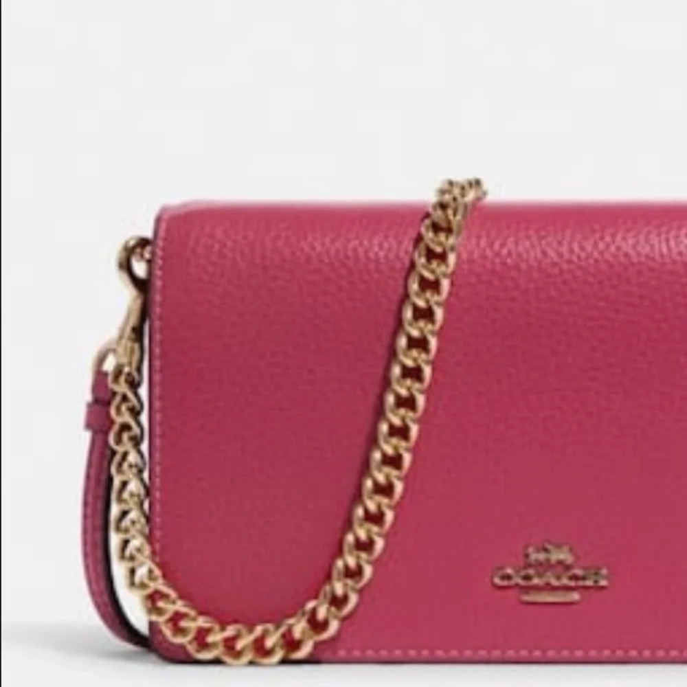 COACH Anna Foldover Clutch Crossbody With Chain
